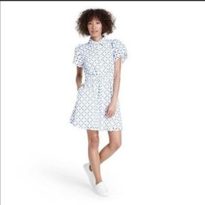 Dot Tulip Sleeve Embroidered shirt dress, Target